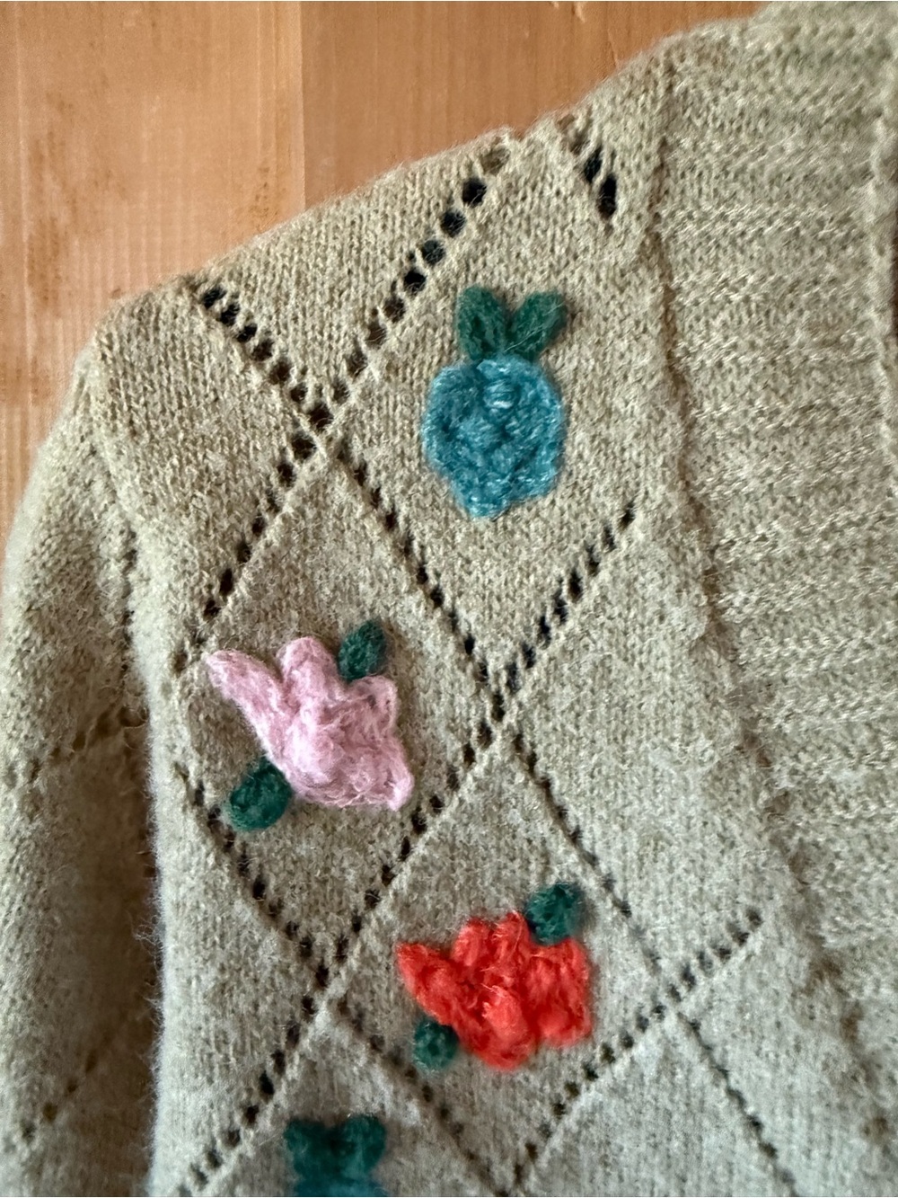 Hyfve Floral Embroidered Cropped Cardigan Sweater Small - Picture 4 of 10